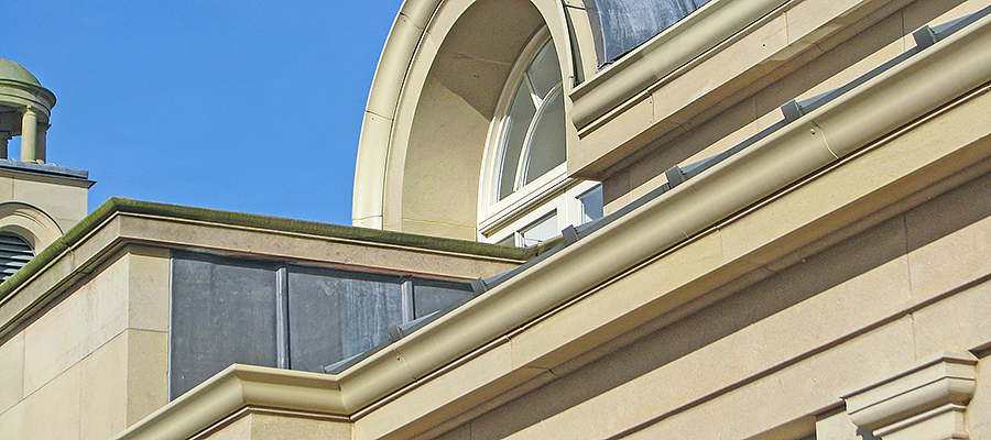 Large moulded ogee gutters Bespoke large stone effect moulded ogee gutters