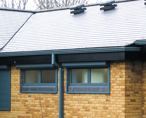 Guttercrest Aluminium High Security Downpipes in grey guttercrest aluminium anti vandal high security anti climb downpipe