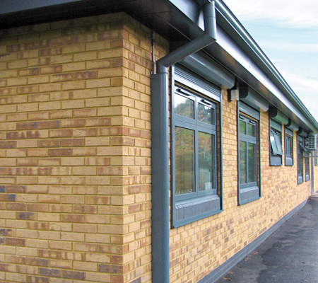 Guttercrest Aluminium High Security Downpipes in grey guttercrest aluminium high security anti vandal anti climb downpipes