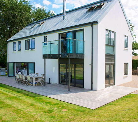 guttercrest aluminium shaped box gutters fitted to residential property in jersey