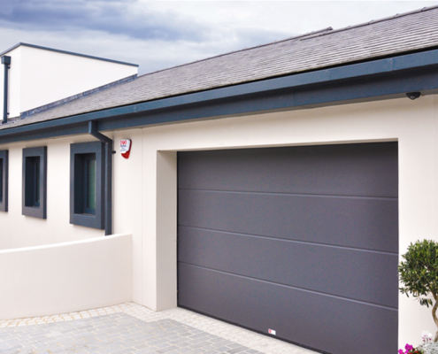 Guttercrest Aluminium Soffit Cladding Primary Duo Grey guttercrest aluminium soffit cladding primary duo grey featuring square downpipes and hopper