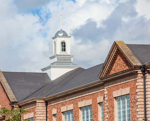 Moulded Ogee Guttering | MBNA Corporation moulded ogee guttering with georgian square cast downpipes and bespoke ornate brackets