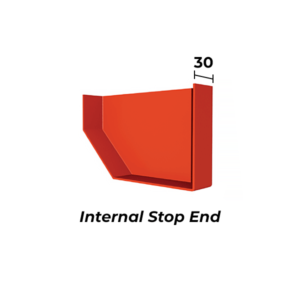 Shaped box gutter left hand stop end