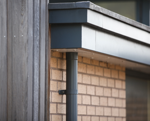 Guttercrest Aluminium Fascia Primary Trio with Round Downpipe guttercrest aluminium fascia primary trio with round downpipe in grey